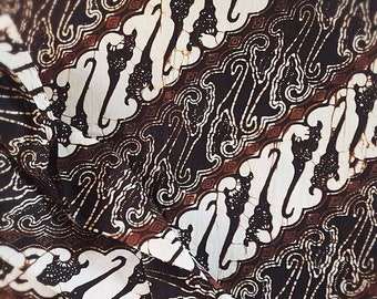 2.2 yd PARANG CANTHEL SELING batik cap sogan Jogja, Indonesian hand stamped batik fabric, batik wall art, textile art, ethnic clothing, wrap
