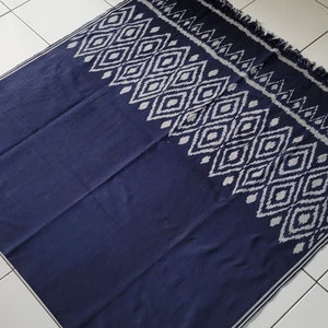 2.6 yd Indonesian handwoven ikat fabric wall hanging, ethnic hand dyed fabric, tribal textile art tapestry blanket throw, sarong wrap runner