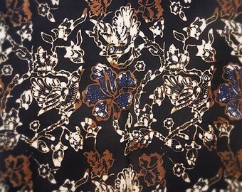 Wall Tapestry Bed Runner 2.2 yards Indonesian Hand Drawn and Stamped Batik Fabric for Dress Making Traditional Wrap