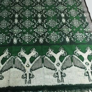 2.6 yd Indonesian handwoven ikat fabric, ethnic hand dyed dressmaking fabric, 100% cotton throw blanket couch, sarong, bedspread, upholstery