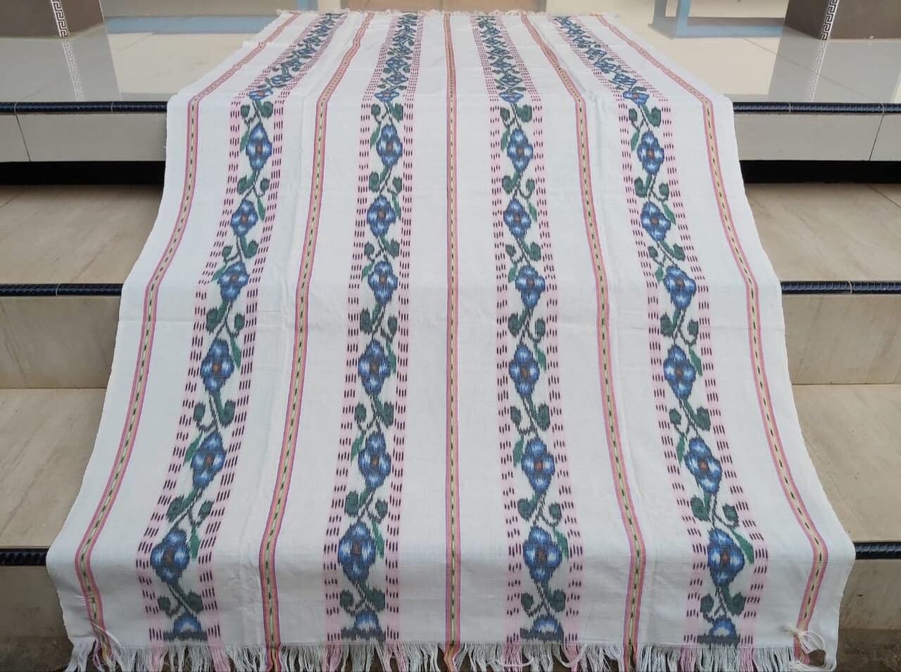 貴重 フランス アンティーク 藍染め テーブルクロス リネン パッチ