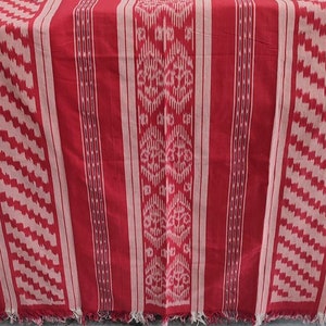 2.6 yd Indonesian handwoven ikat fabric, ethnic hand dyed fabric, 100% cotton throw blanket couch, sarong, dressmaking fabric, upholstery