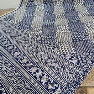 2.6 yd Indonesian Handprinted Batik Cotton Fabric Dressmaking, Ethnic Sarong Wrap Skirt, Lungi, Geometric Small Print Batik Pattern Textiles