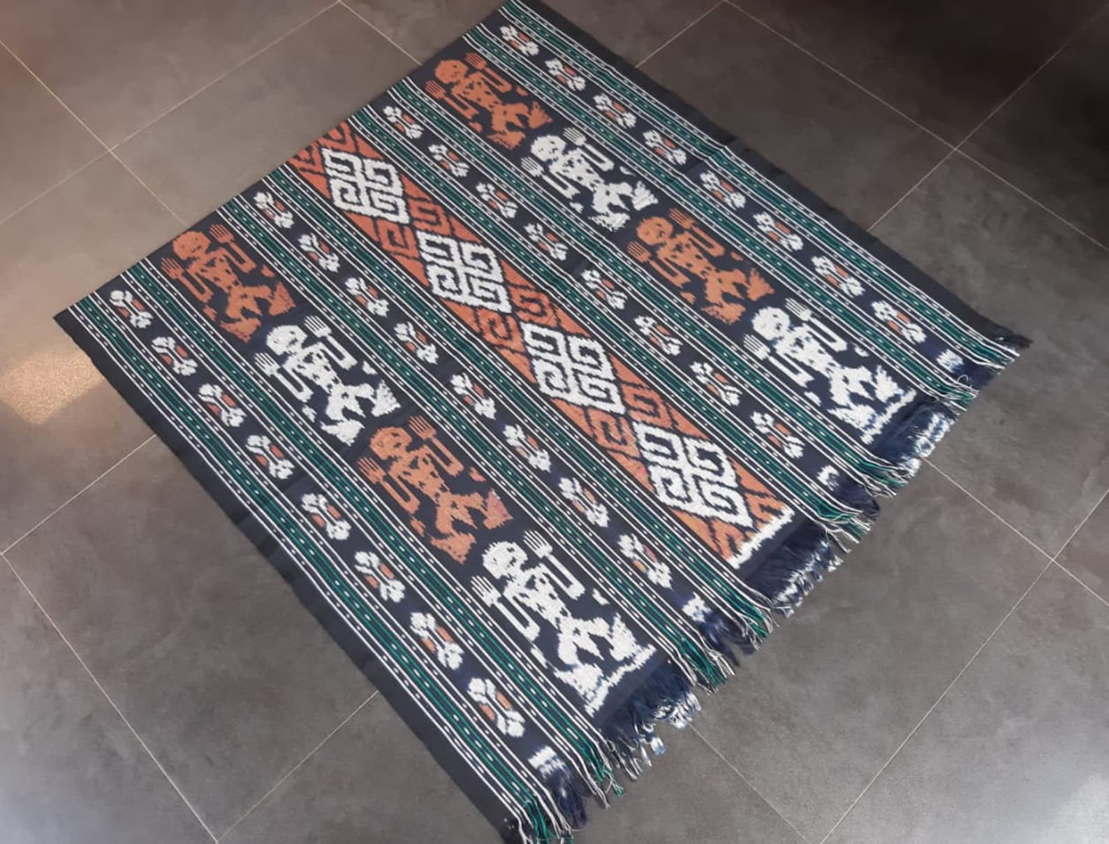 Indonesian Ikat Fabric, Handwoven Blanket, Textile Art, Large Tapestry ...