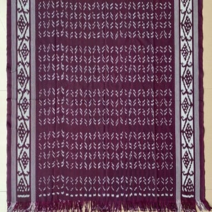 2.6 yd Indonesian handwoven ikat fabric, ethnic hand dyed dressmaking fabric, 100% cotton throw blanket couch, sarong, bedspread, upholstery