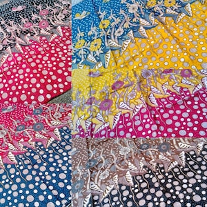 2.6 yd premium handprinted indonesian batik fabric, floral fabric, ethnic fabric, tribal textile art, batik sarong beach warp skirt pareo
