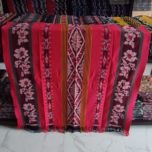 2.6 yd Indonesian handwoven ikat fabric, ethnic hand dyed dressmaking fabric, 100% cotton throw blanket couch, sarong, tapestry, upholstery