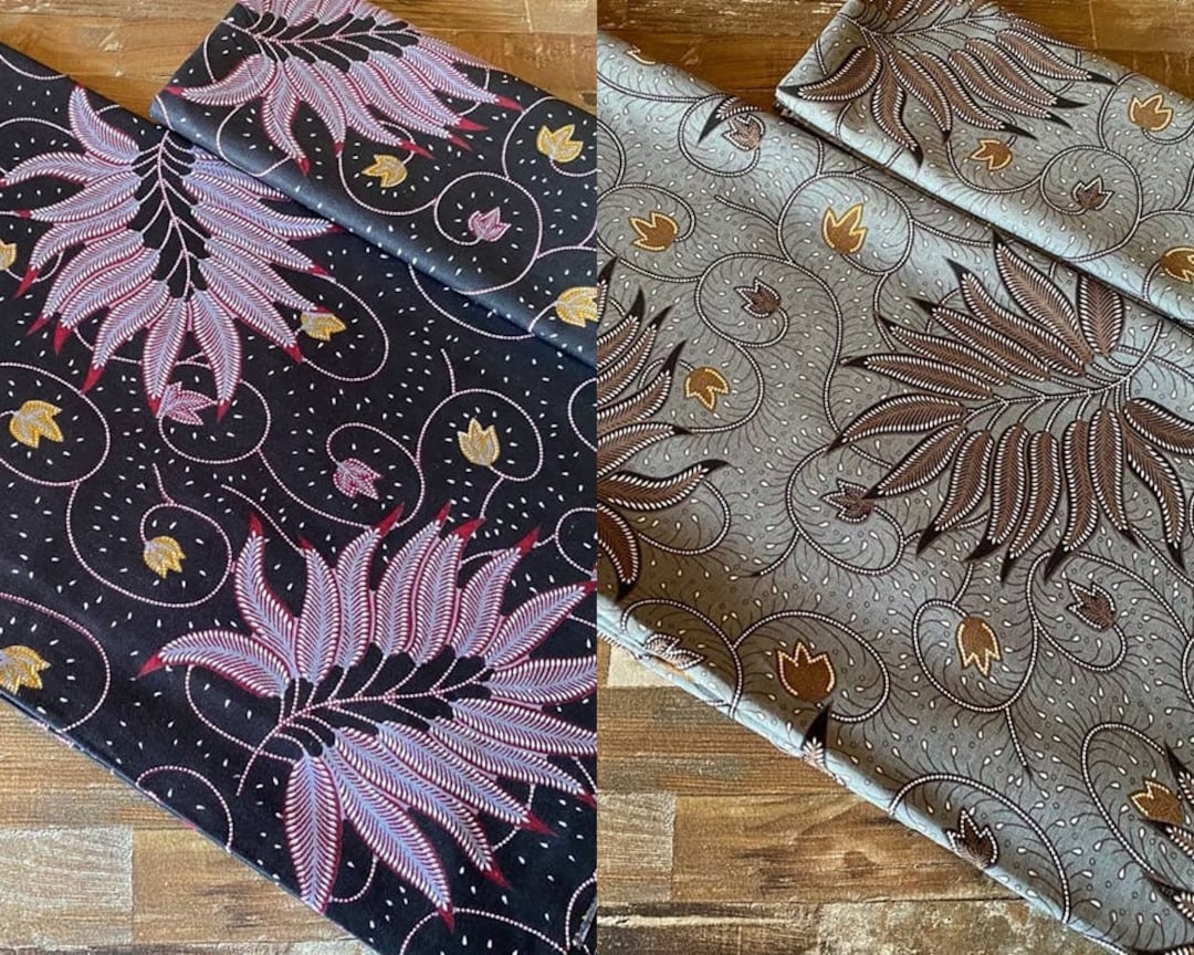 2.3 Yd Indonesian Batik Fabric, Floral Fabric, Ethnic Fabric, Java ...