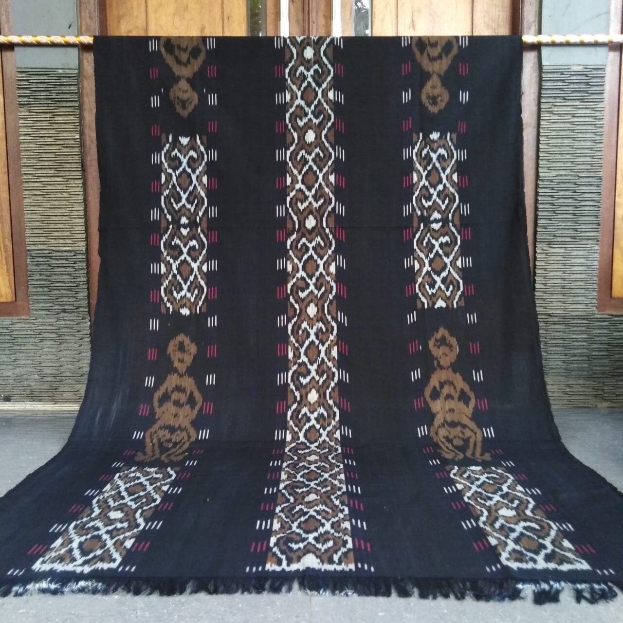 Indonesian Ikat Fabric Handwoven Blanket Textile Art Large Etsy