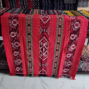 2.6 yd Indonesian handwoven ikat fabric, ethnic hand dyed dressmaking fabric, 100% cotton throw blanket couch, sarong, tapestry, upholstery