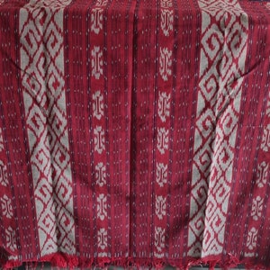 2.6 yd Indonesian handwoven ikat fabric, ethnic hand dyed fabric, 100% cotton throw blanket couch, sarong, dressmaking fabric, upholstery