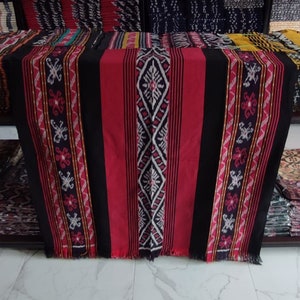 2.6 yd Indonesian handwoven ikat fabric, ethnic hand dyed dressmaking fabric, 100% cotton throw blanket couch, bedspread tapestry upholstery