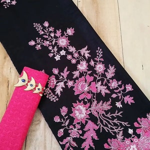 2.3 yd Indonesian Handprinted Batik Cotton Fabric, Sarong Wrap Skirt Lungi, Dressmaking, Drapery Upholstery, Flower Motif Patterned Textiles