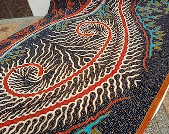 2 m Indonesische Handbedruckte Batik Baumwolle Stoff Schneiderei, Ethnische Sarong Wickelrock, Lungi, Polsterung Textile Wand Kunst Stammes-Tapisserie