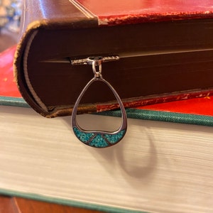 Turquoise Ribbon Bookmark, upcycled