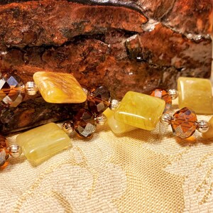 Natural Tourmaline and Czech Glass Bracelet, Beaded Stretch Bracelet, Genuine Tourmaline
