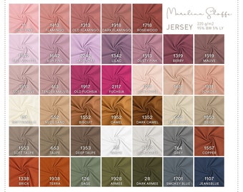 Cotton jersey plain / sold by the meter / jersey fabric / jersey various colours / single colour