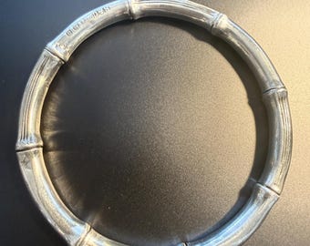 Antique Silver Bamboo Bangle Bracelet - 1913