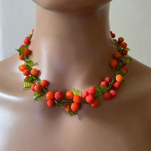 Vintage 30’s/40’s Clementine Murano Glass Fruit Necklace