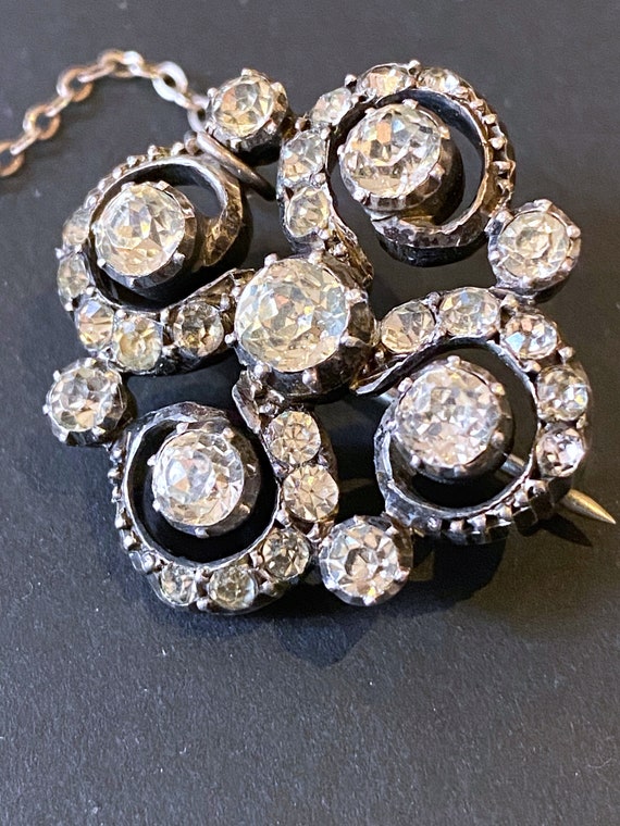 Antique Georgian Silver & Paste Brooch