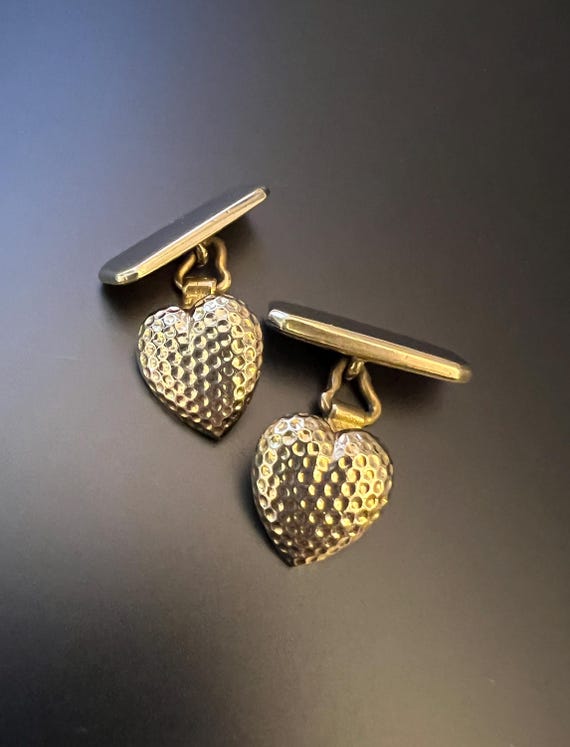 Antique Heart Cuff Links Rolled Gold - WEP & Co