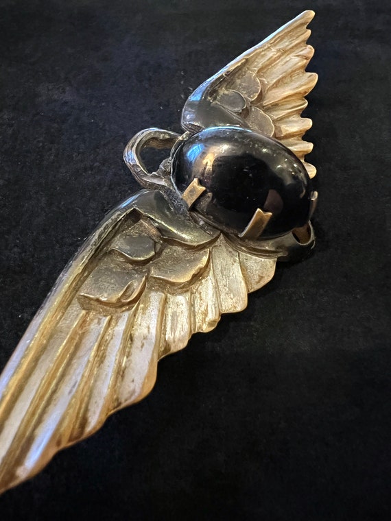 Antique Large French Georges Pierre Horn Brooch P… - image 5