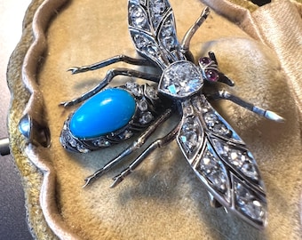 アンティーク ビクトリア朝 ボヘミアン ガーネット 馬蹄 ブローチ ピン