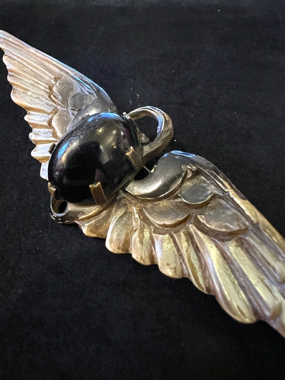 Antique Large French Georges Pierre Horn Brooch P… - image 4