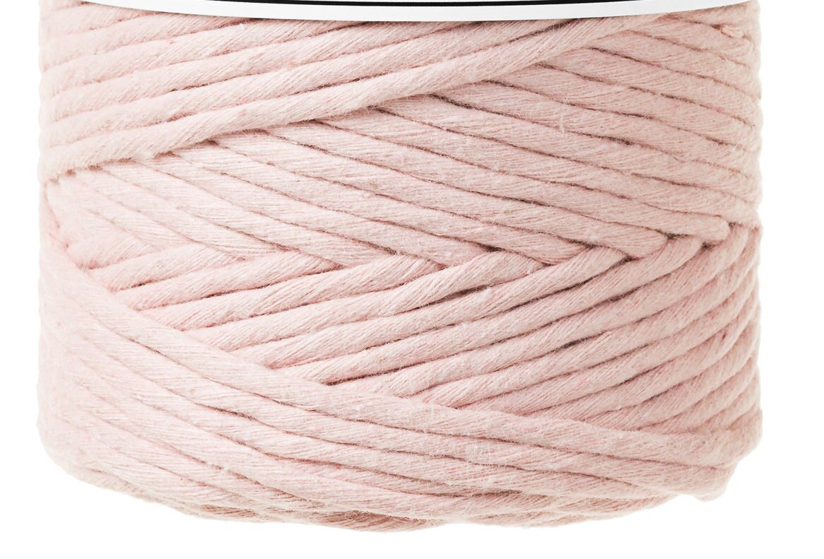 3mm Pastel Pink Macrame Cord: Bobbiny Single Twist Recycled Cotton Rope ...