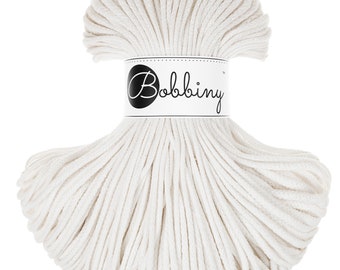 3MM Off White Bobbiny Cotton Cord: 108 Yards Macrame Rope