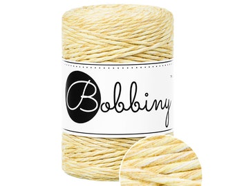 1.5MM Banana Shake Single Strand Macrame Cord/ Bobbiny Baby/108 yards Single Twist Macramé String Cotton Cord Twisted Macramé String/Yellow