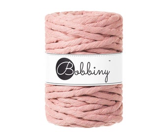 Bobbiny Blush Premium Macrame cord 9mm, 32 yards (30 meters) - Single twist macrame cord, certified recycled macrame cord