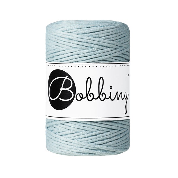 1.5 MM Misty Single Strand Macrame Cord/ Bobbiny Light Blue Baby/108 yards Single Twist Macramé String Cotton Cord Twisted Macramé  Jewelry