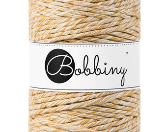5MM Sunflower Single Strand/Macrame Cord/ Bobbiny Macrame Cord/Soft Macrame Rope/Fiber Art Rope 108 Yards/Recycled Cotton