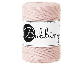 1.5 MM Pastel Pink Single Strand Macrame Cord/ Bobbiny Baby/108 yards Single Twist Macramé String Cotton Cord Twisted Jewelry String