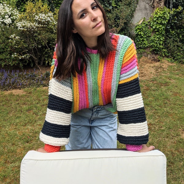 Crochet Sweater Pattern PDF (English + Español) - Lola Sweater
