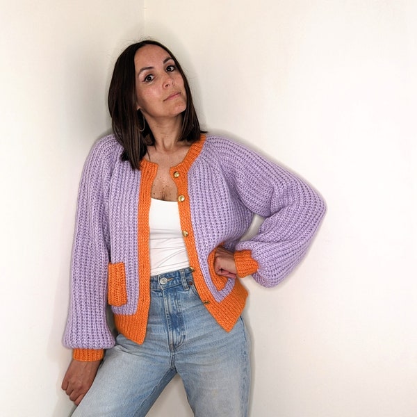 Modèle de cardigan au crochet PDF (anglais + espagnol) - Dona Cardi