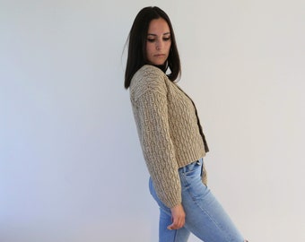 Vintage TNA Wool Cowichan Zip up Cardigan Taupe Nordic Vintage TNA Wool Cowichan Zip up Cardigan Taupe Nordic