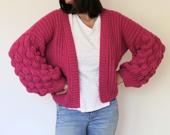 Modèle de cardigan au crochet PDF (anglais + espagnol) - Pop Cardi