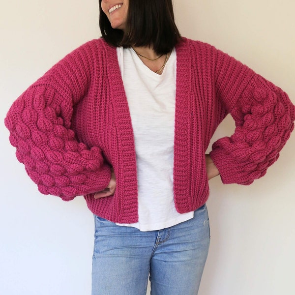 Crochet Cardigan Pattern PDF  (English + Español) - Pop Cardi