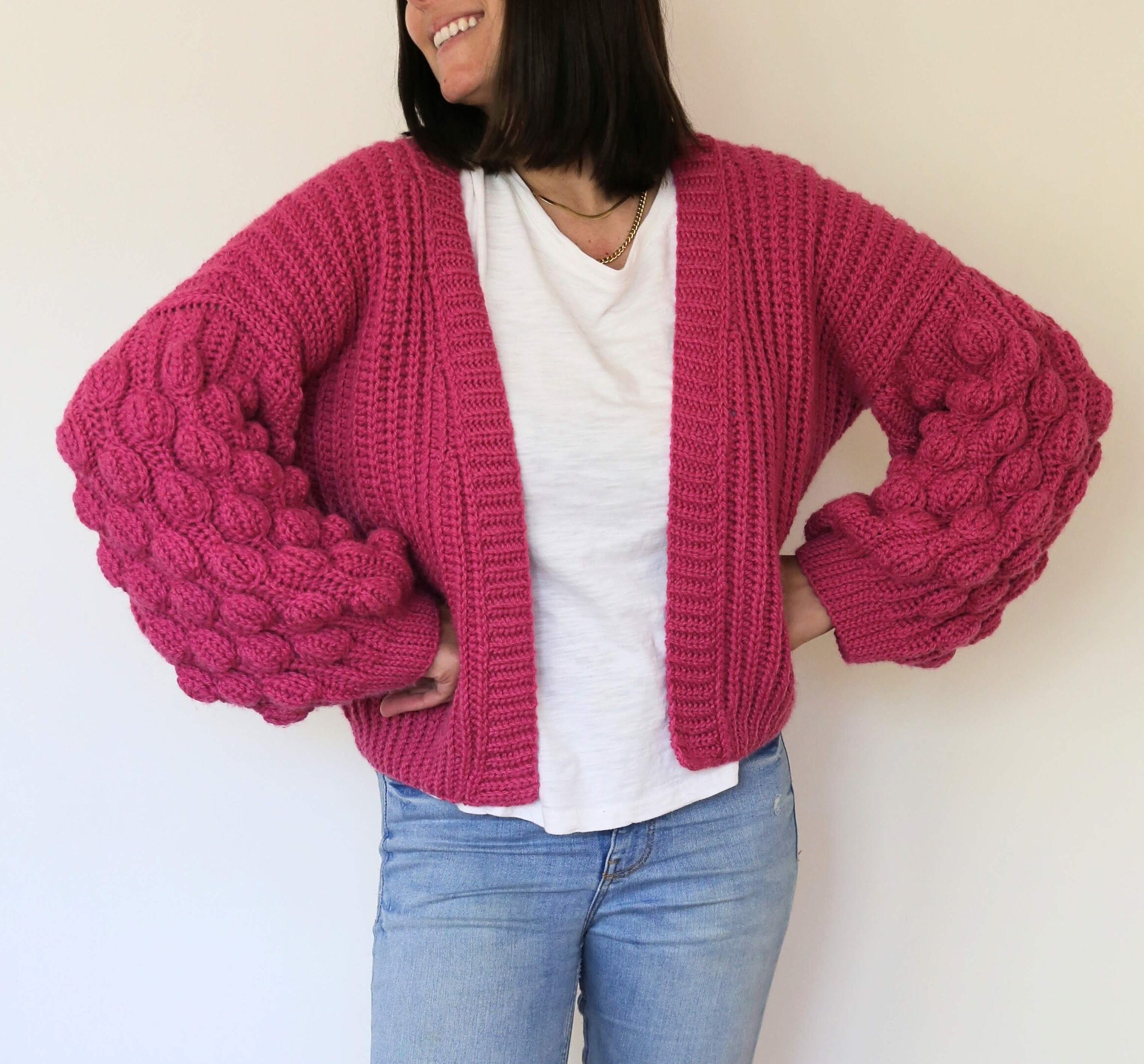 Crochet Cardigan Pattern PDF  (English + Español) - Pop Cardi