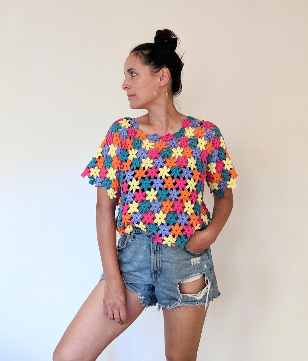 Crochet Tee Pattern PDF (english + Español) - Flora Tee - Etsy