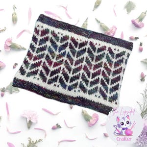 KNITTING PATTERN: Knit in Color Cowl/Knit Cowl Pattern,Stranded Colorwork Scarf Knitting Pattern ,Worsted Knit Pattern,Instant Download