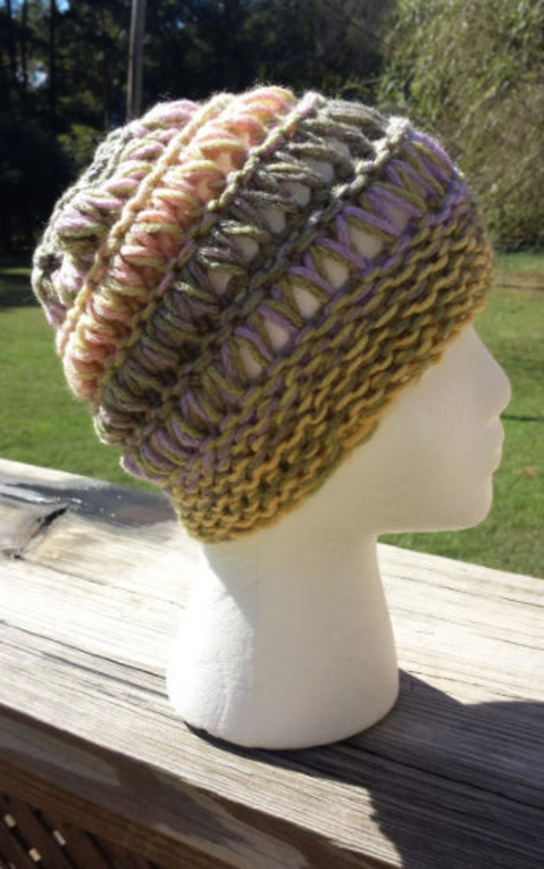 Loom Knit Drop Stitch Hat Pattern Etsy