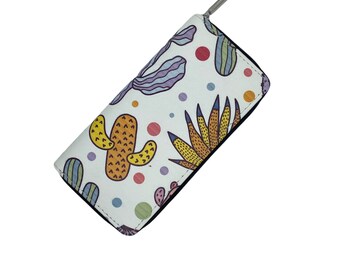 Cactus Desert Anime Wallet with Zip Around