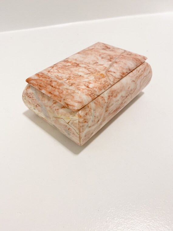 Vintage Pink Marble Trinket/Jewelry Box