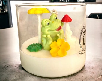 12 oz Frog Decorative Spring Soy Wax Fresh Scented Candle