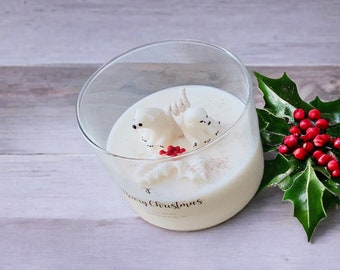 Bear and Mistletoe Christmas Soy Candle: Warmth of the Holidays in a Jar. Cozy Fragrance & Festive Charm #HolidayScent #SoyCandle