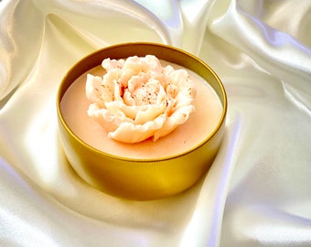 Prosecco: Flameless Wine Scented Candle flower embedded, perfect gift for wine lovers, housewarming, birthday, and anniversary