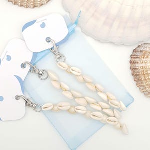 Cowrie Shell Keyring, Beach Bag Charm, Coastal Shell Keychain, Boho Summer Accessory, Seashell Gift for Beach Lovers